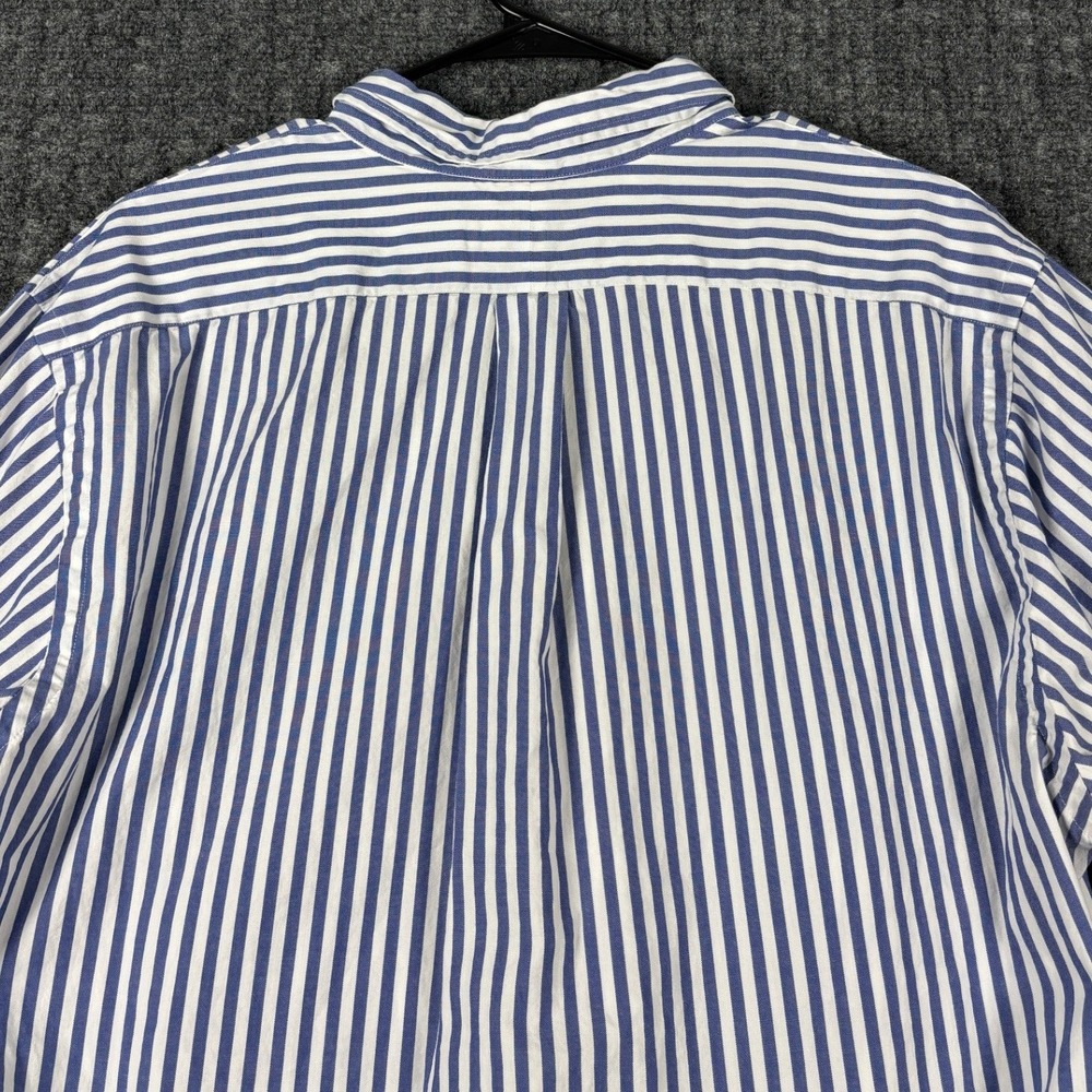 Ralph Lauren Striped Oxford Button Down Shirt Large Blue White Long Sleeve Pony - Picture 5 of 11